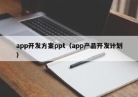 app开发方案ppt（app产品开发计划）
