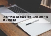 上海十大app开发公司排名（上海软件开发的公司排名）