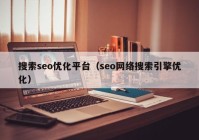 搜索seo优化平台（seo网络搜索引擎优化）