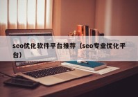 seo优化软件平台推荐（seo专业优化平台）