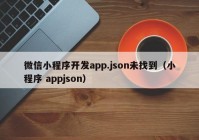 微信小程序开发app.json未找到（小程序 appjson）