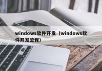 windows软件开发（windows软件开发流程）